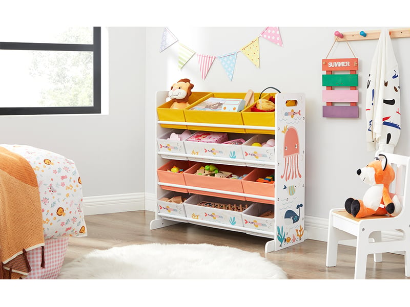 Étagère Rangement Jouets SONGMICS - 12 Paniers Tissu Avec Motifs Animaux Marins