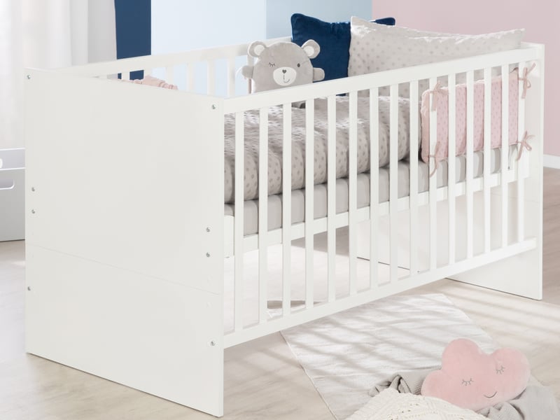 Lit Bébé évolutif Roba 70x140 Cm - Convertible En Lit Enfant - 3 Hauteurs Réglables - Bois Naturel