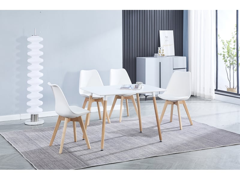 Table De Cuisine Rétro Triangulaire Abenra - Plateau MDF, 3 Pieds En Hêtre, Diamètre 80 Cm, Hauteur 75 Cm