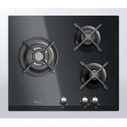 Table De Cuisson Gaz Encastrable 59cm Noir - 4 Brûleurs Dont Wok, 7800W, Verre Trempé - 4