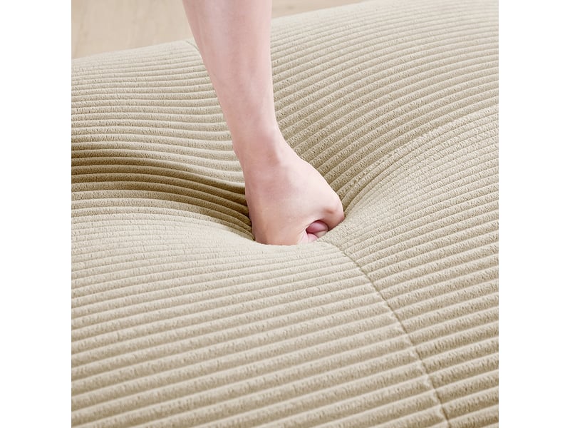 Housse De Pouf Géant 2 Places En Velours Côtelé (sans Rembourrage) - 125x75x60cm - Accoudoirs, Design Ergonomique