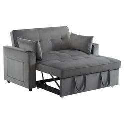Canapé Convertible 3 Places COPENHAGUE - Tissu Gris - 213cm - Concept Usine