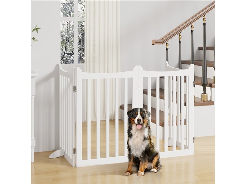 Barrière De Sécurité Pour Chien Semiocthome - 6 Panneaux, 61 Cm De Haut, 280 Cm De Large, Sans Perçage - 6