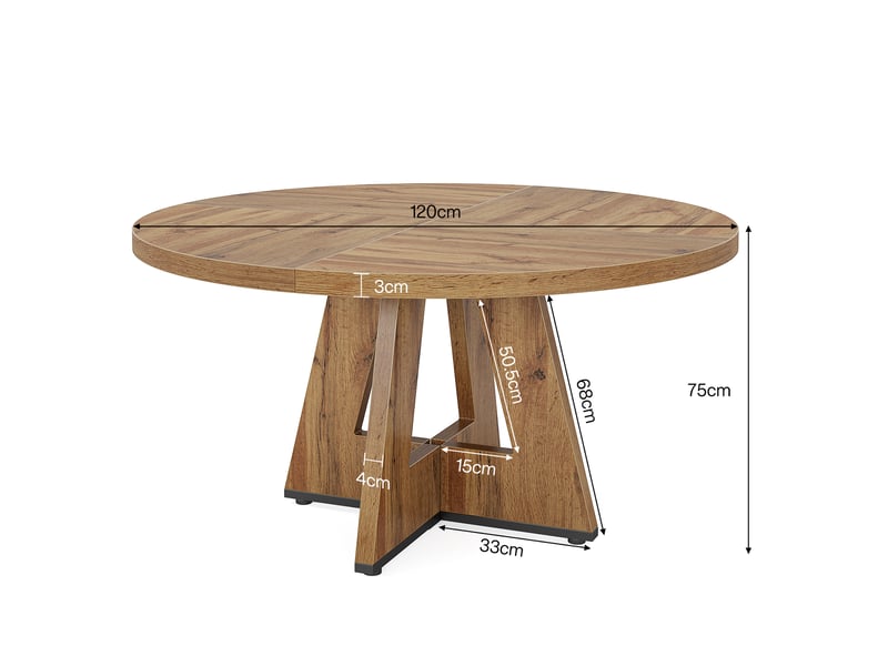 Table à Manger Rectangulaire Pour 4 Personnes 120x80 Cm - En Bois, Base En V, Blanc, Pour Salle à Manger Ou Cuisine - 2