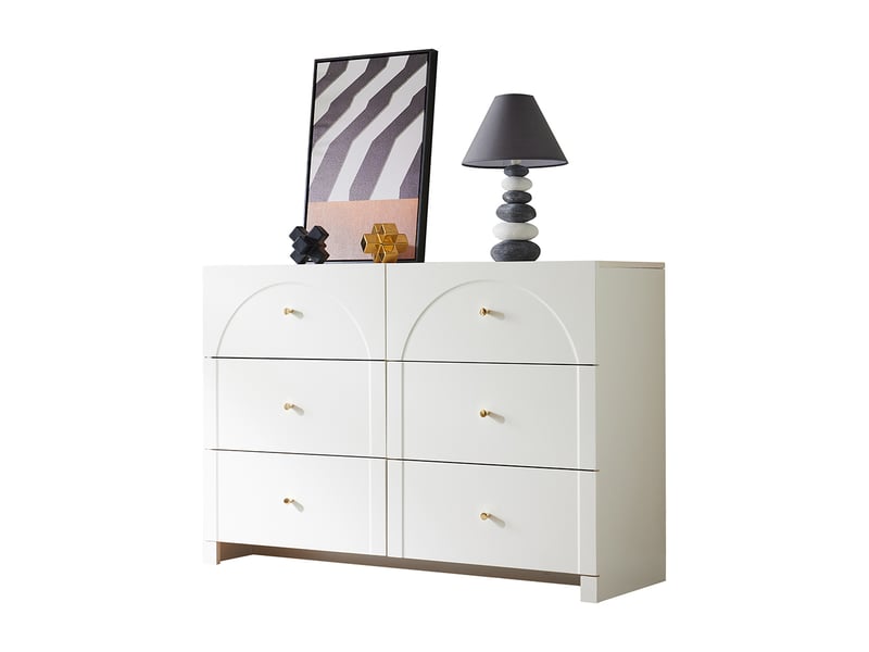 Commode buffet blanc 6 tiroirs salon chambre Commode buffet blanc 6 tiroirs salon chambre