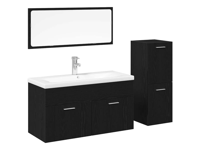 vidaXL Ensemble de meubles de salle de bain 2 pcs Chêne fumé vidaXL Ensemble de meubles de salle de bain 2 pcs Chêne fumé