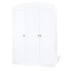 Armoire Natura Grand En Hêtre Massif - 3 Portes - 5 Étages Réglables - Pour Enfant & Adulte