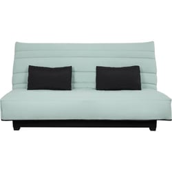 Canapé Clic-Clac 3 Places MILA - Tissu Coton Bleu Canard, 190x92 Cm | Style Contemporain, Convertible En Lit | Livraison RDV - 6