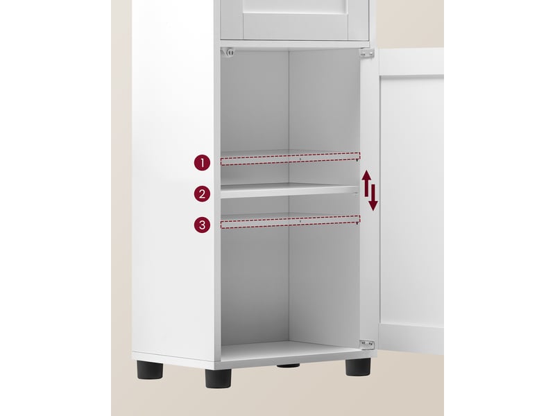 Meuble Salle De Bain Colonne Étroite - Armoire Rangement WC, Gain De Place - Blanc, 15x15x80 Cm