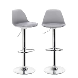 Tabourets De Bar Avec Dossier - Lot De 2 | Similicuir Turquoise | Design Moderne | Repose-Pieds Chrome