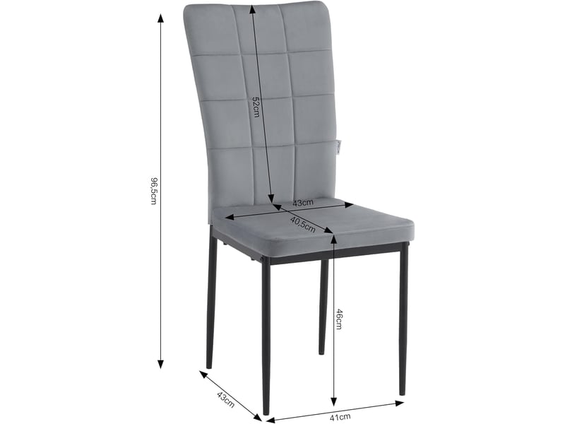 Chaises De Salle à Manger En Velours - Lot De 4, Dossier Ajouré, Rembourrage Confortable (gris Foncé) - 10