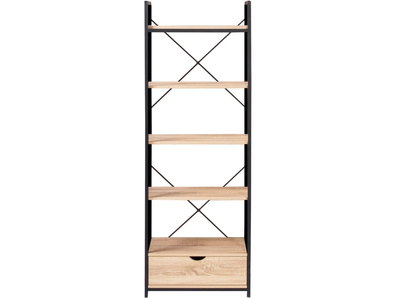 Etagère XL 5 Niveaux Avec Placard DETROIT Design Industriel 170 Cm