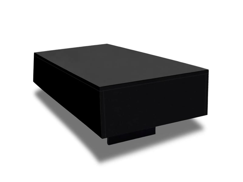 Table D'Appoint En Forme De C Washrobots - Hauteur Réglable 44-80cm - Noir, Bois Et Métal