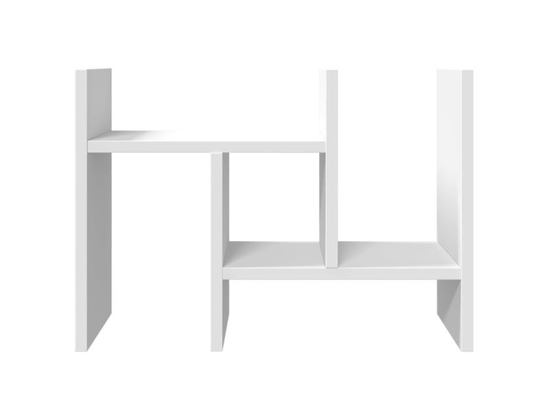 Organisateur De Bureau Blanc 34,5x15,5x35,5 Cm - Bois Ingénierie, Rangement Modulable, Pivotant - Maison, Bureau, étagère