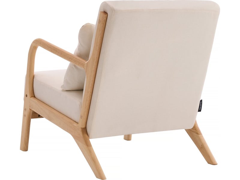 Fauteuil Salon,fauteuil Relax,en Lin, Avec Dossier Haut,siège Rembourré, Pieds En Bois Massif,beige - Fauteuil