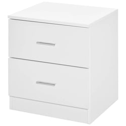 Lot De 2 Tables De Chevet UPPAH Avec Tiroir En Tissu - Blanc - 30x30x49.5 Cm - Design Moderne Et Gain De Place