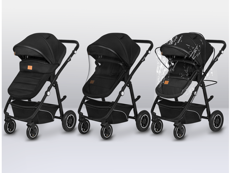 LIONELO Poussette 3 En 1 Noir Onyx - Combiné Poussette, Nacelle Et Cosy