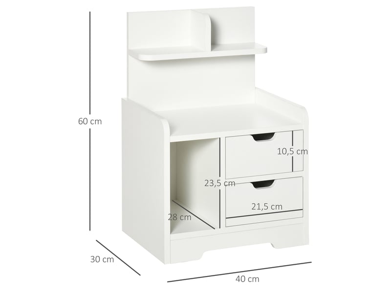 HOMCOM Lot De 2 Tables De Chevet Murales - Tables De Nuit Flottantes Avec Tiroir Coulissant, Design Contemporain Blanc