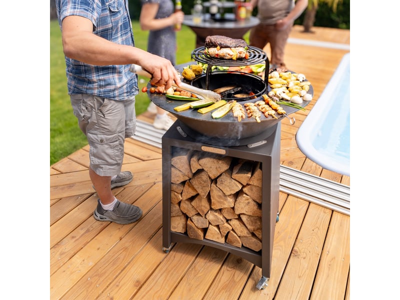 Foyucool Brasero Portable Camping - Grille Amovible Acier Inox, Léger Et Facile à Assembler - Idéal BBQ Et Soirées Feu En Plein Air