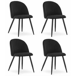 Lot De 4 Chaises En Métal Noir Mat Style Industriel - Empilables Et Robus Tes