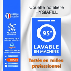 Couette 200x200 Cm Grand Froid - Garnissage 700 GSM Fibre Creuse, Anti-acarien, Lavable Machine, Blanc, Pour 1/2 Personnes - 11