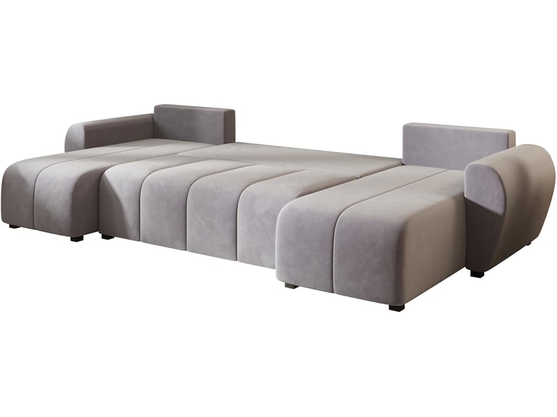 Canapé D'angle Convertible MOLIA - Marron, Couchage 200x140 Cm, Avec Rangement - 4