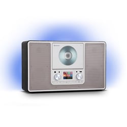 Radio CD Portable DAB+/FM - Bluetooth - Design Rétro - Haut-Parleurs 28W - Réveil, Minuteur - Fixation Murale - Pour Maison