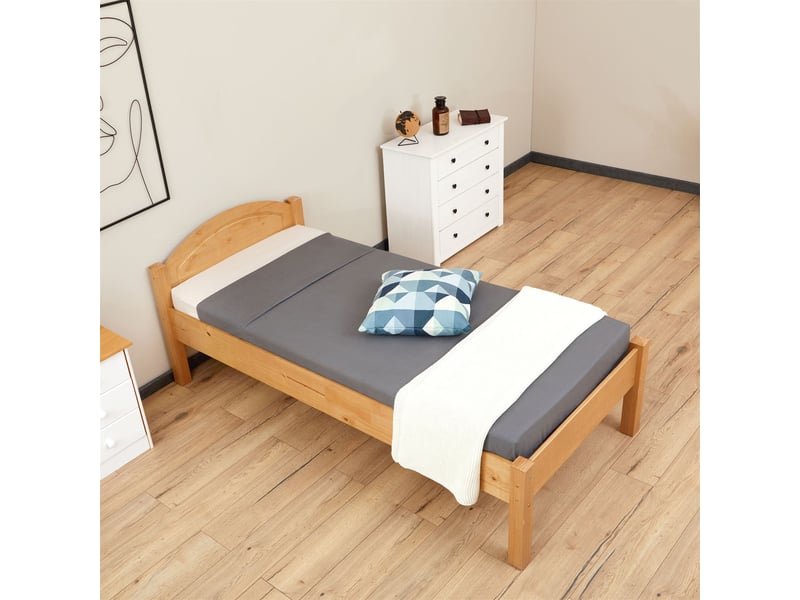 Lit Enfant Formule 1 Leomark - 90x200 Cm Avec Matelas - Bois Rouge - Transition Du Lit Bébé