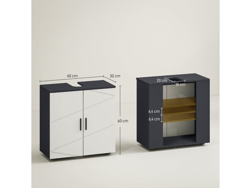 Armoire lavabo chêne artisanal 60x30x60 cm bois d'ingénierie | Leroy Merlin