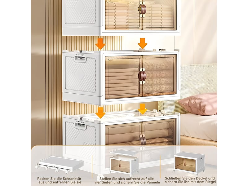Paniers Et Boîtes De Rangement Lot De 4 Boîtes De Rangement Sous Le Lit 35L Avec Couvercle Et Roues Ventili 93842980 Caisse De Rangement