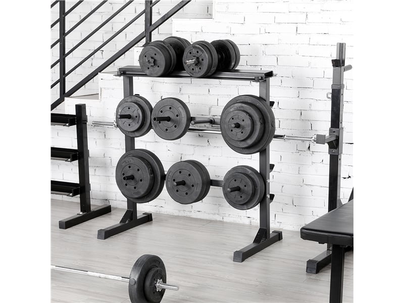 Support Pour Haltères Toyvian - Dimensions 32x26x11.5 Cm - Blanc, En Fer - Anti-roulement, Stable - Pour Salle De Sport Ou Maison