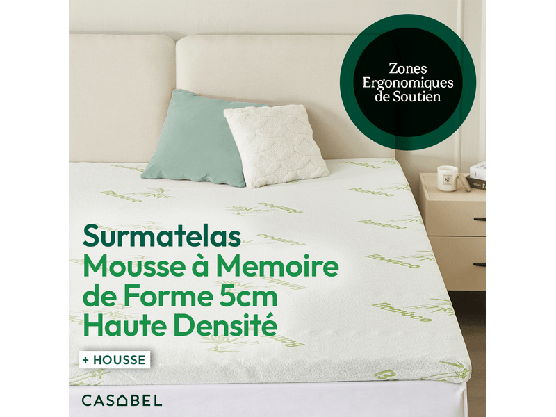 Surmatelas Confort 140x190 Cm Respirant Microfibre 800g - Antidérapant Avec Élastiques