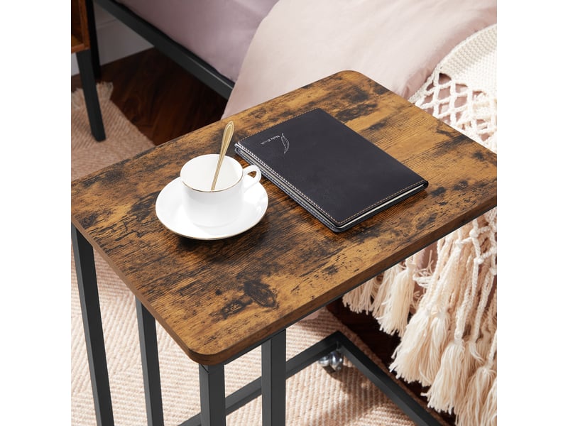 VASAGLE Table D'Appoint 40x40x50 Cm Marron Miel - Meuble Bas Canapé Salon Chambre Style Industriel