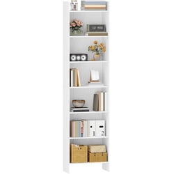 Mondeer étagère 6 Casiers Bibliothèque 6 Casiers Mondeer 90cm - Étagère Rangement Blanc 3 Niveaux Réglables Meuble Salon Moderne