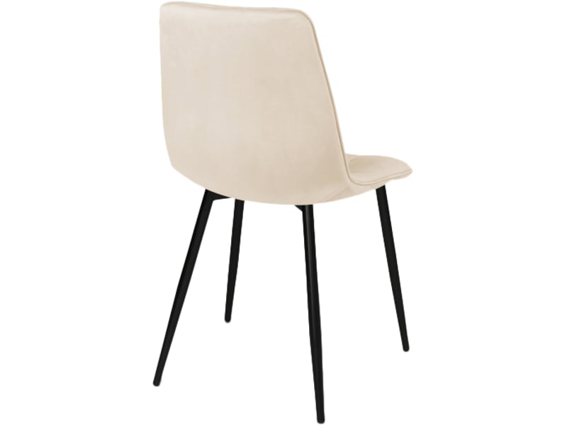 Lot De 6 Chaises MILA En Velours Beige - Pour Salle à Manger, Dimensions 55x46x88 Cm - Neuf Sous Emballage